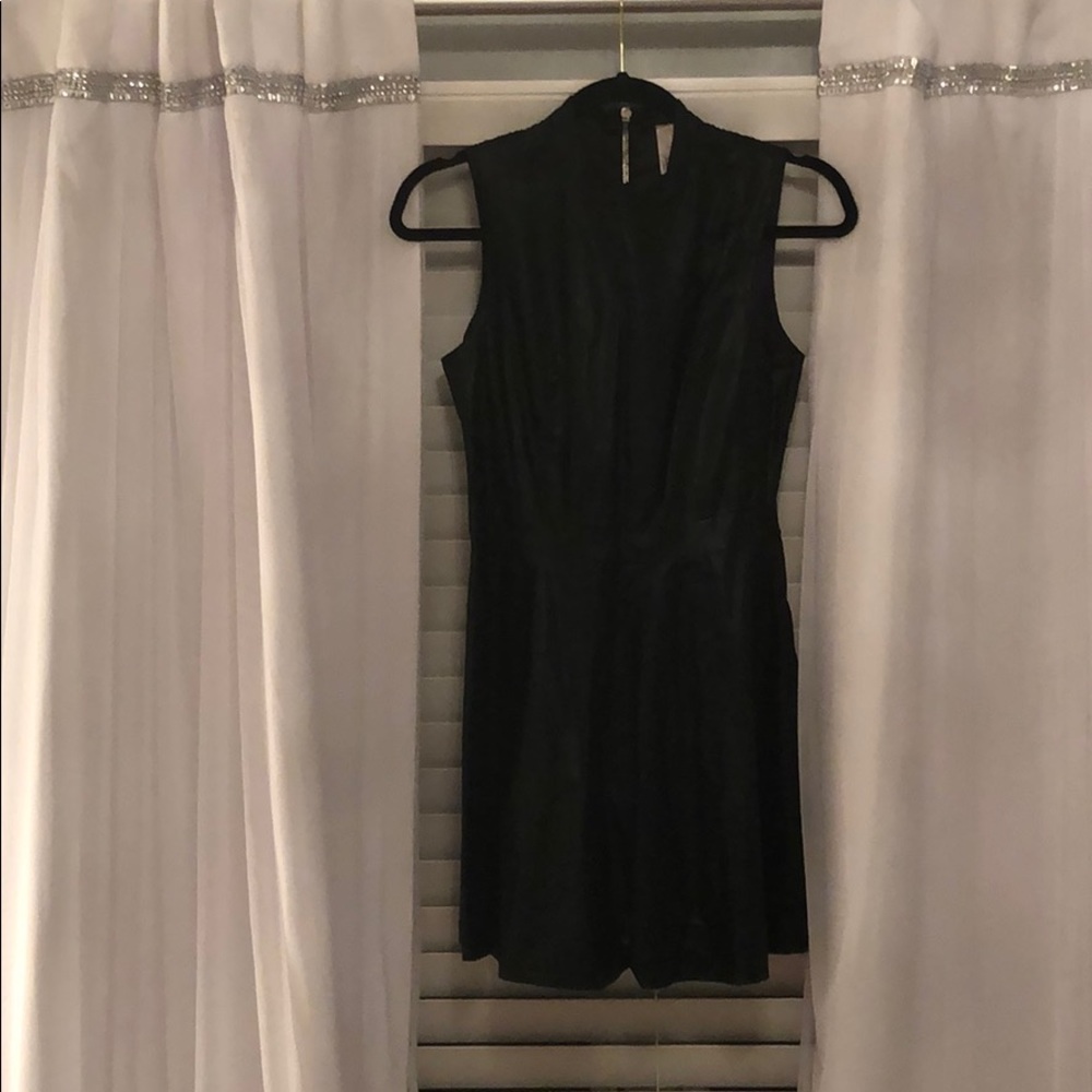 High Neck Mini Black Dress